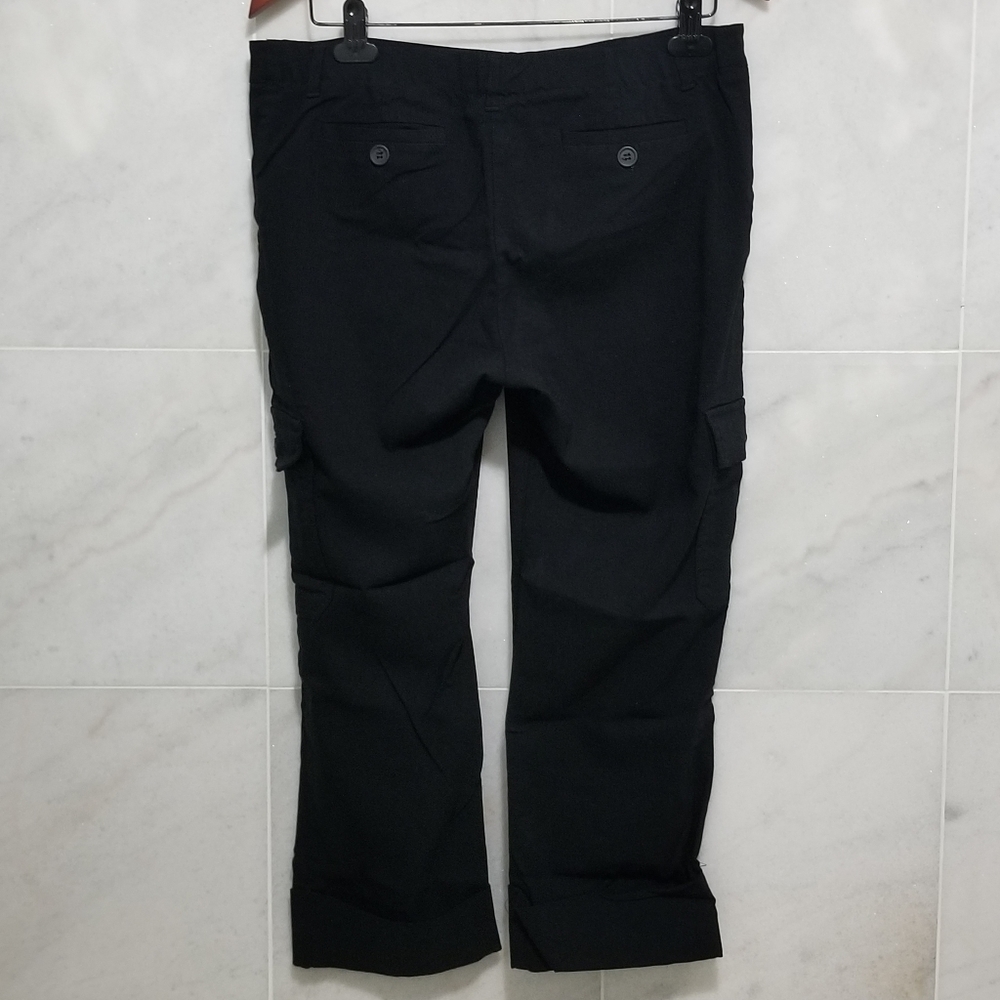 Motherhood Black Cargo Rolled Hem Capris Small - Picture 13 of 14